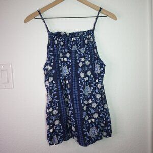 Old Navy Blue Flower Tank
